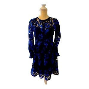 French connection black and blue lace dress.  Never worn.  Size 4.